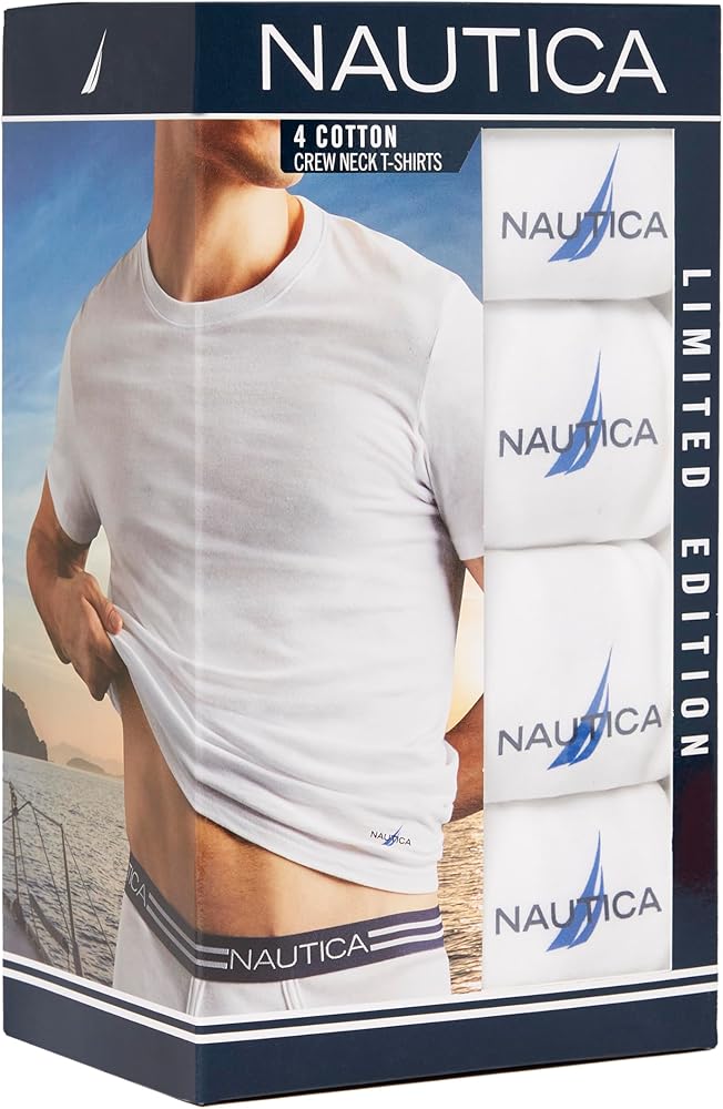 NAUTICA 4 Pack Cotton V-Neck T-Shirts