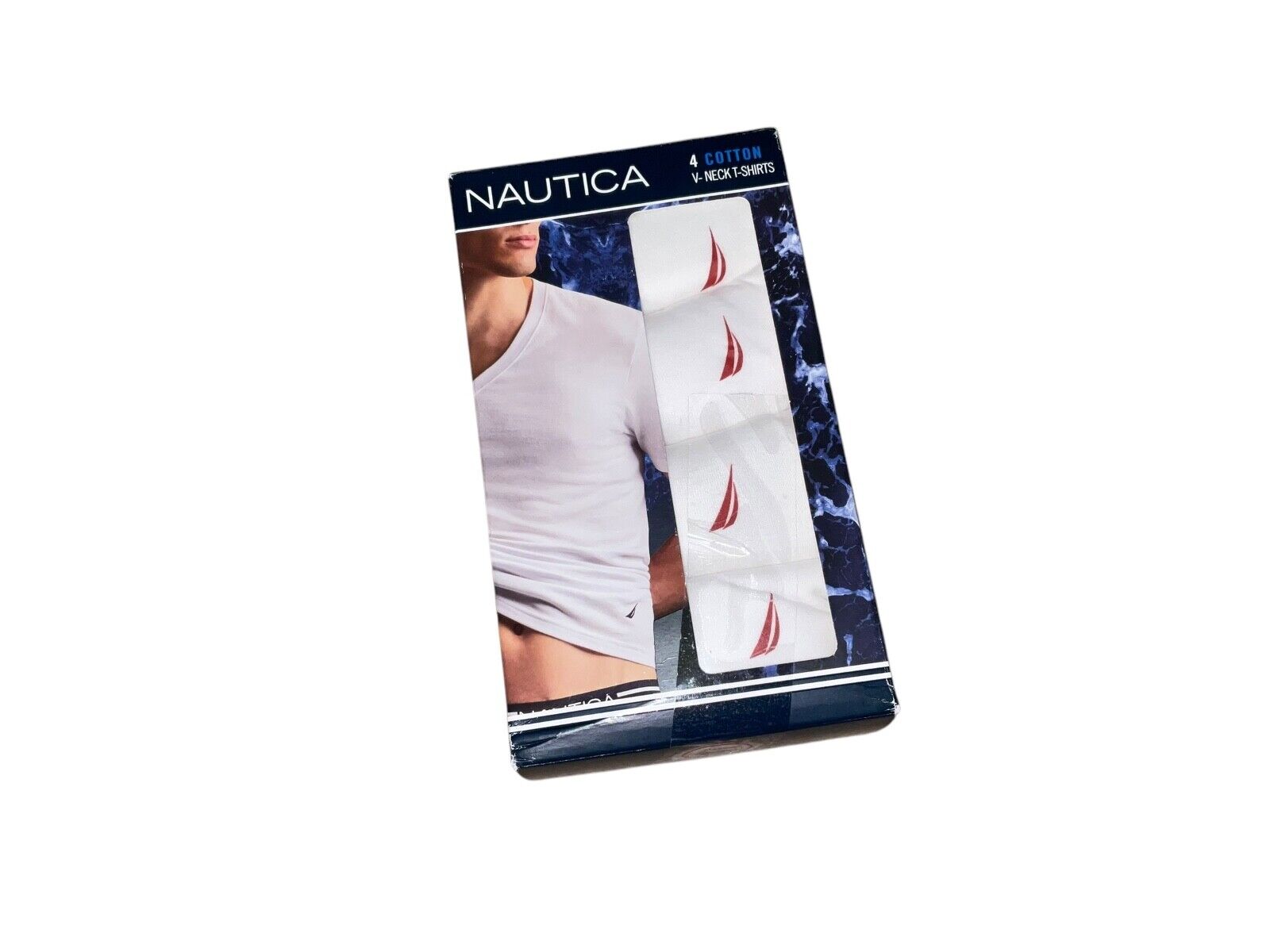 NAUTICA 4 Pack Cotton V-Neck T-Shirts