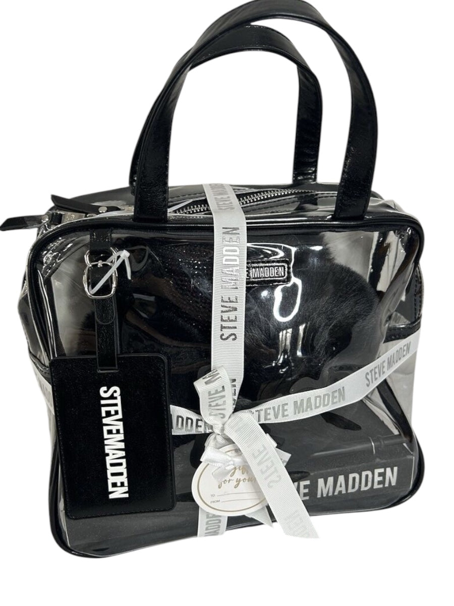 Steve Madden Cosmetic Bag 4 Piece Gift Set Black