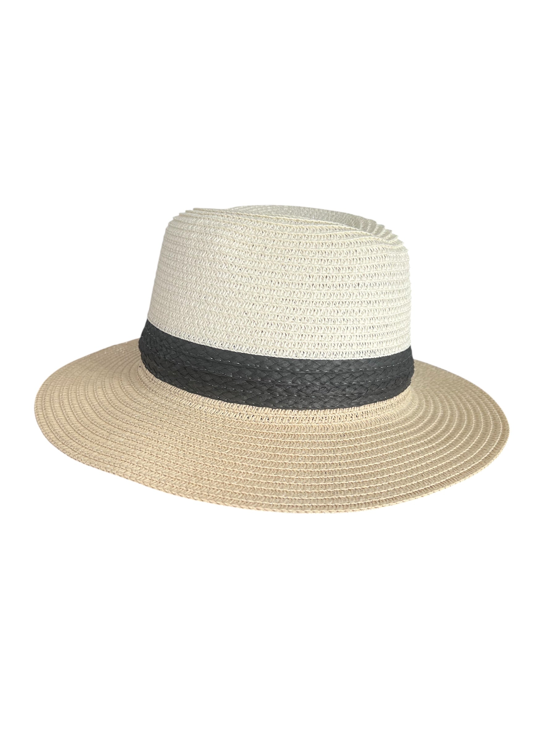 Beige & Black Sun Hat