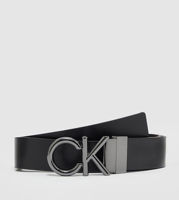CALVIN KLEIN Black Reversible Light Brown Belt