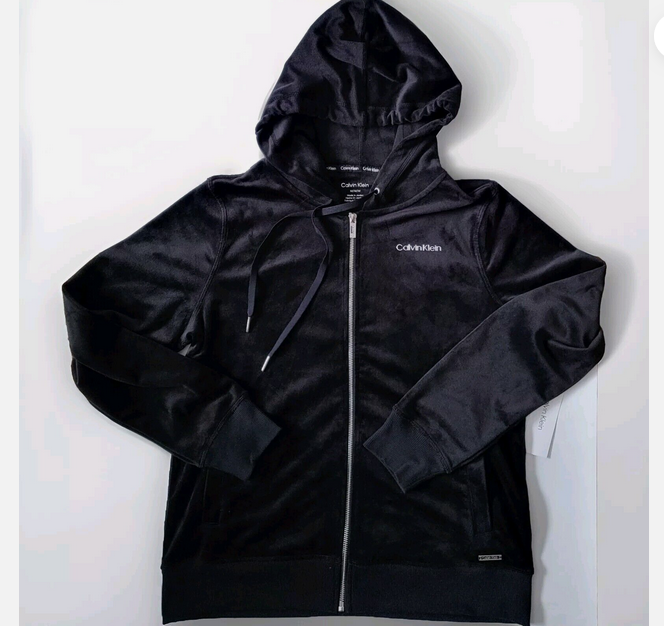 Calvin Klein Velvet Zip Up Hoodie