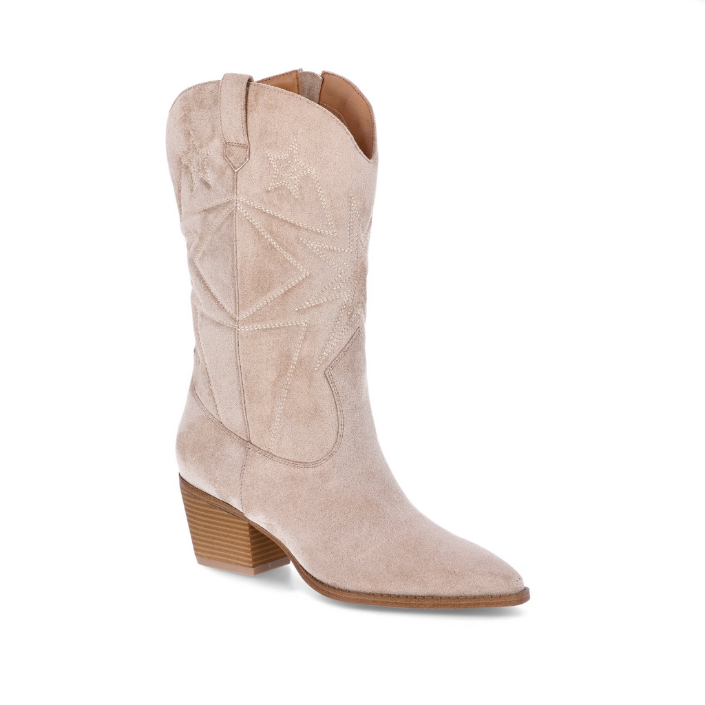 Women's Faux Suede Embroidered Western Boots