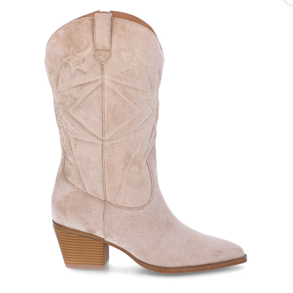 Women's Faux Suede Embroidered Western Boots