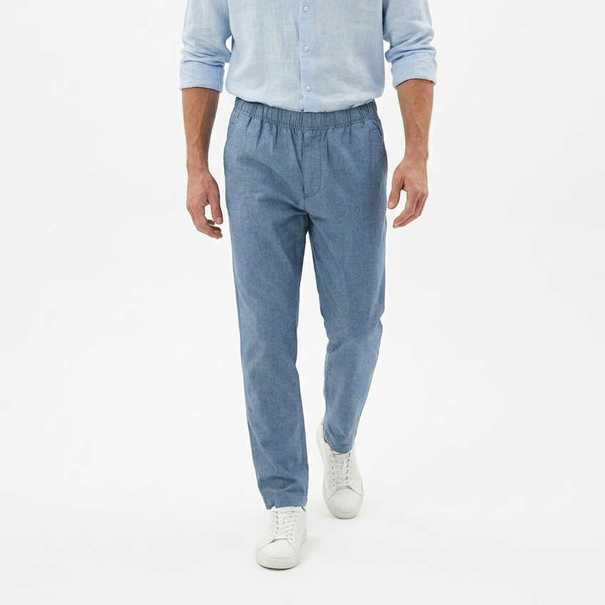 Calvin Klein Blue Shirt Linen Pants