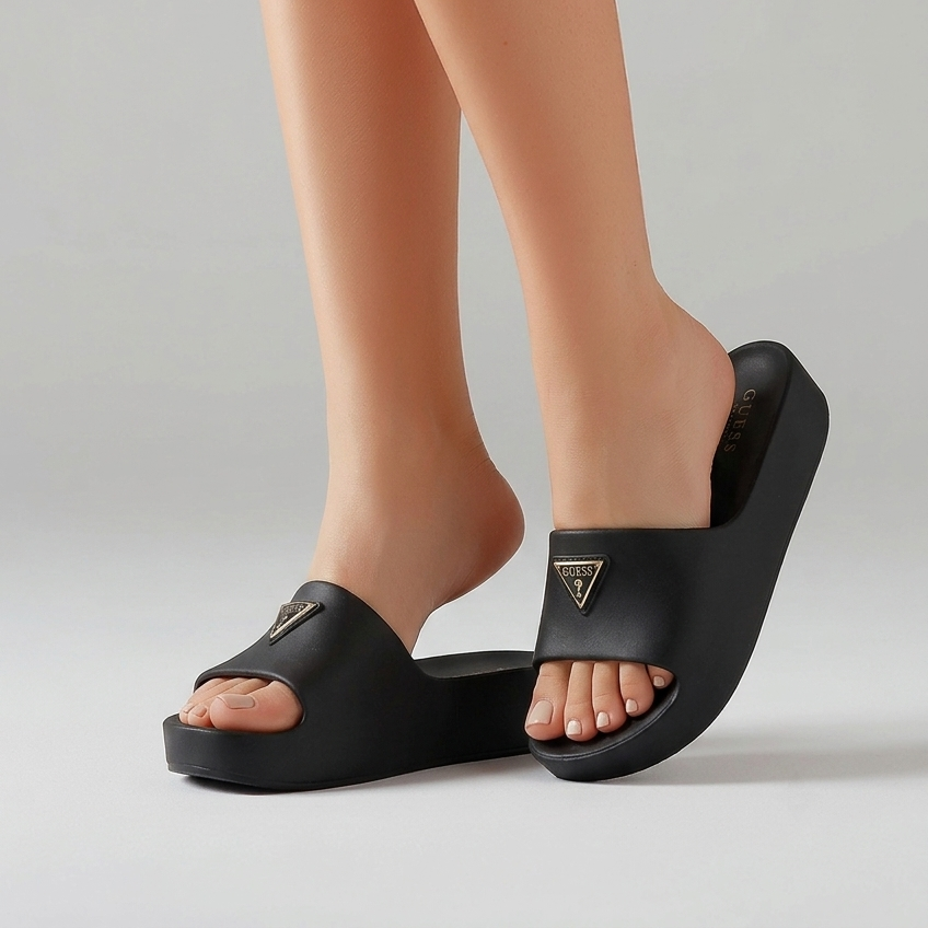 GUESS BLACK WEDGE SLIDE
