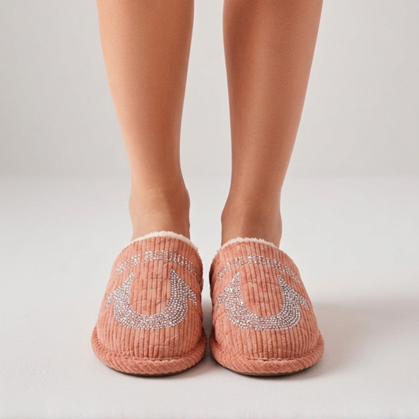True Religion Women Pink Slippers