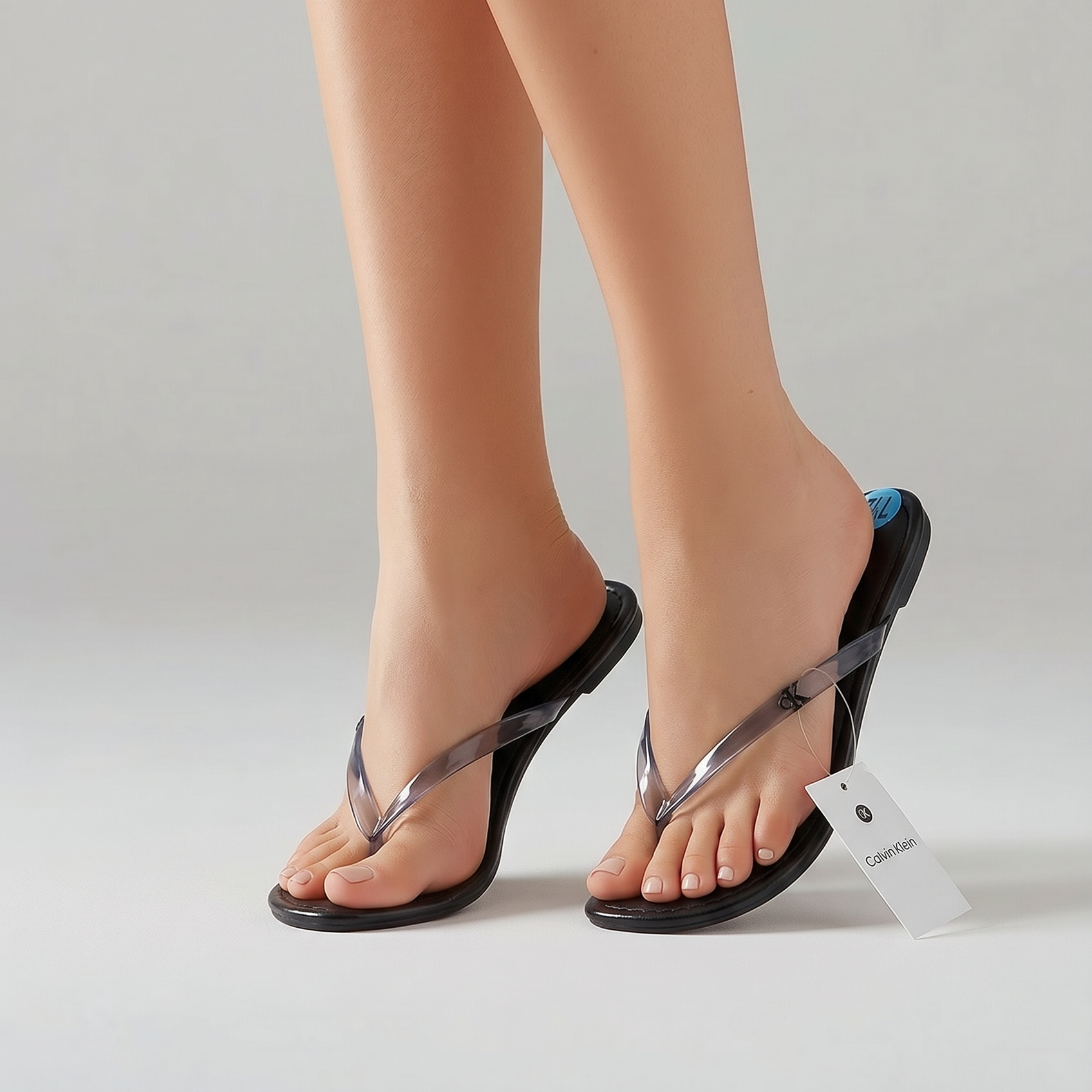 Calvin Klein Black Leather Slide