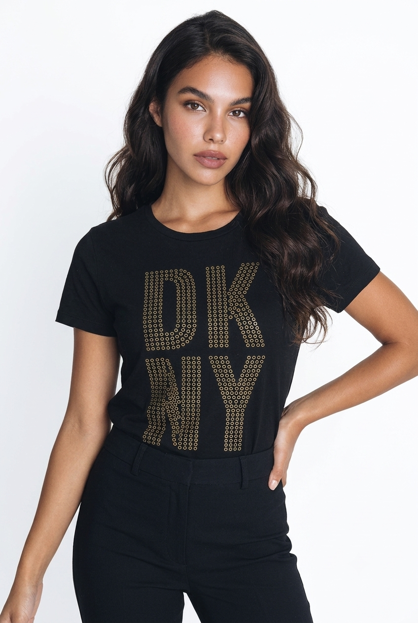DKNY Women Black Tshirt