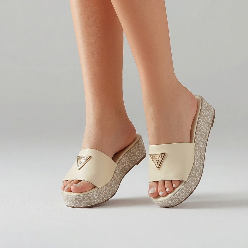 GUESS BEIGE WEDGE SLIDE