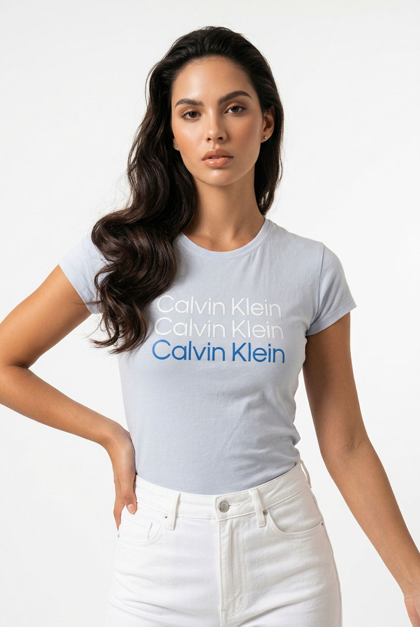 CALVIN KLEIN BLUE LOGO TEE