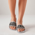 True Religion Silver Slides
