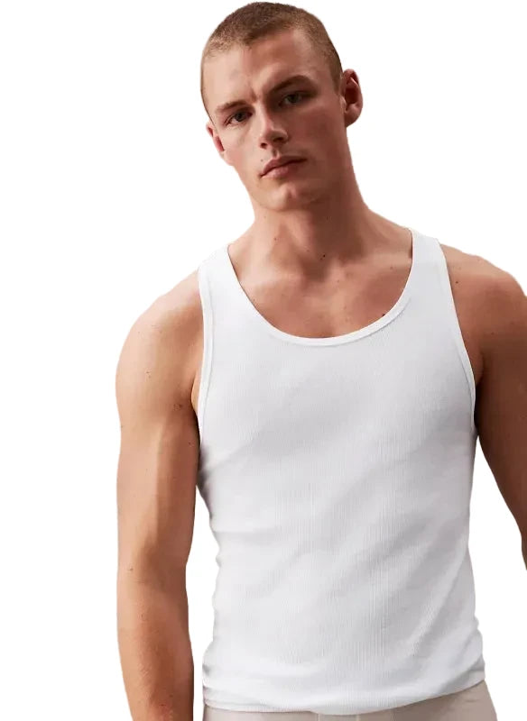 Calvin Klein Mens 100% Cotton T-Shirt Packs 3 White - Short Sleeve Crewneck