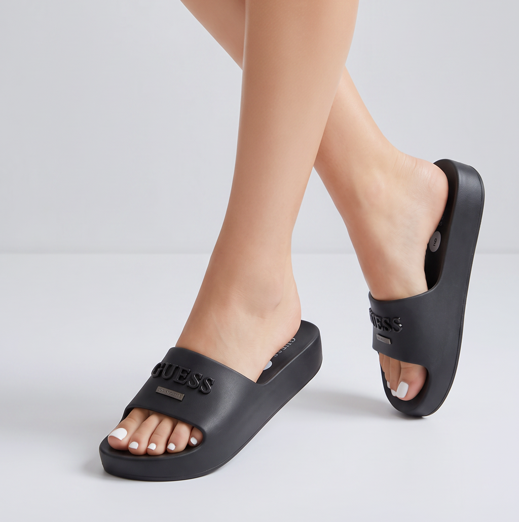 GUESS BLACK WEDGE SLIDE