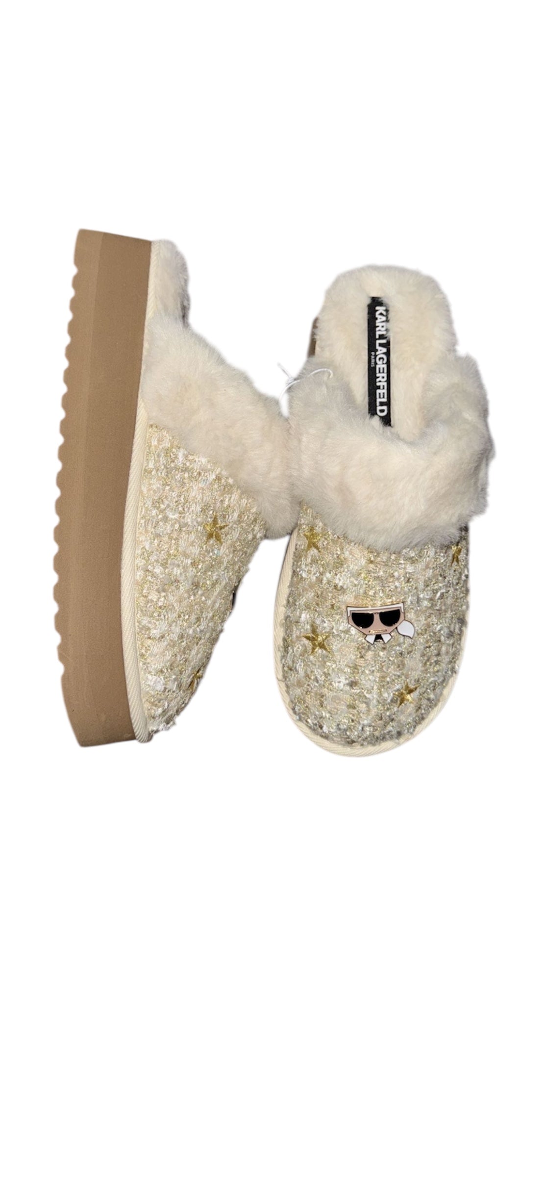Karl Lagerfeld Gold Slippers