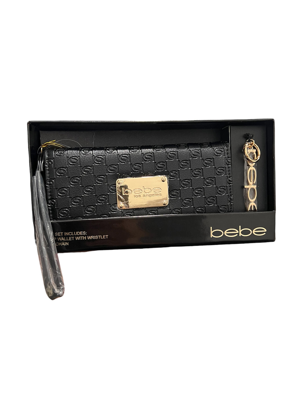 BEBE Black Wallet & Key Chain