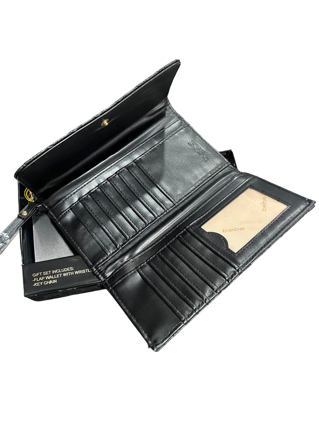 BEBE Black Wallet & Key Chain