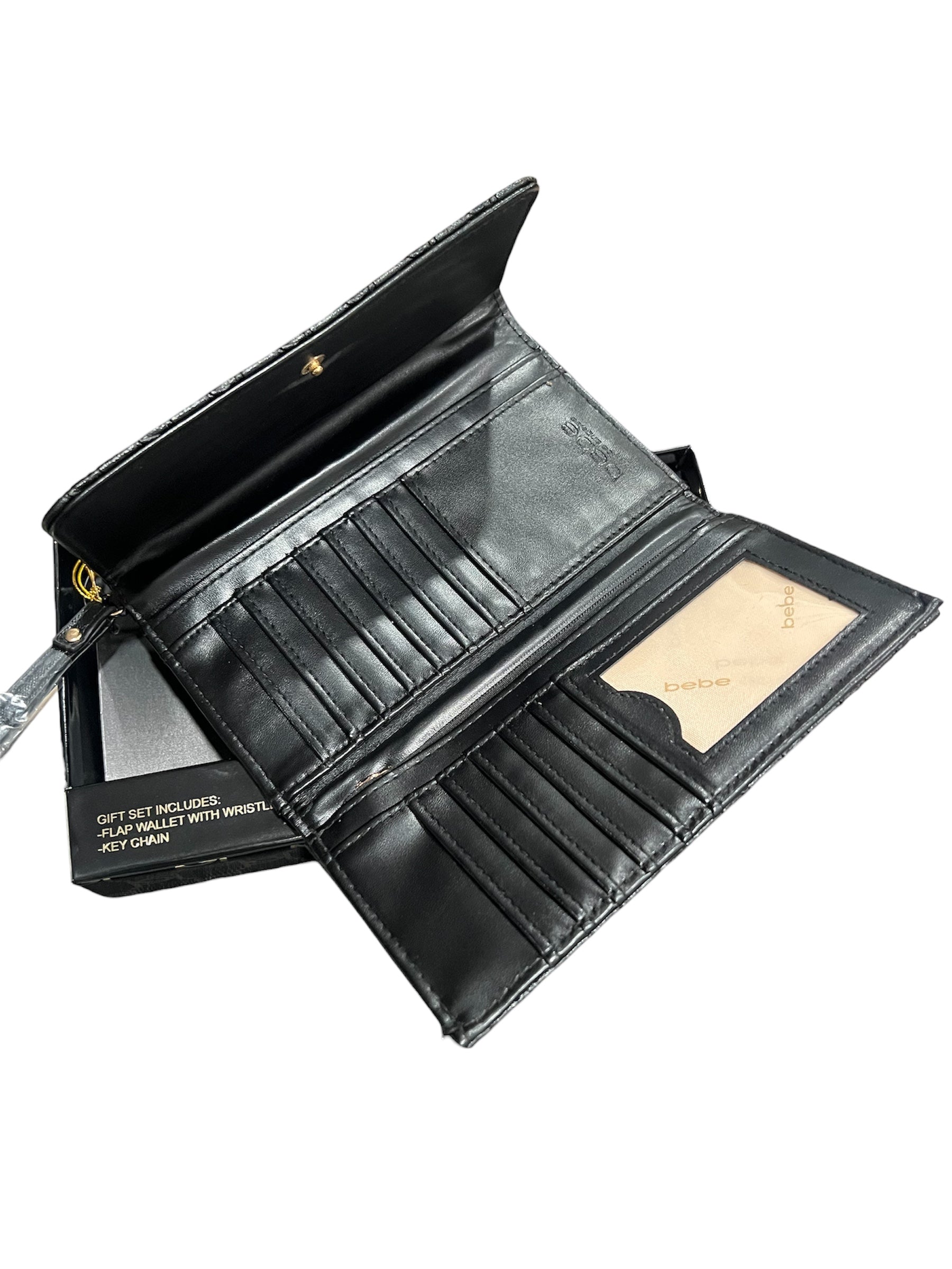 BEBE Black Wallet & Key Chain