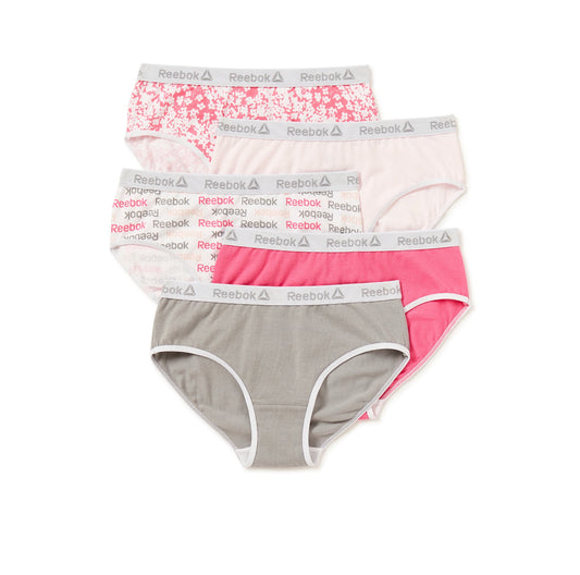 Reebok Girls Underwear, Cotton Stretch 5 Pack