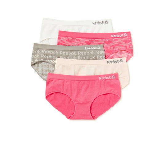 Reebok Girls Underwear, Cotton Stretch 5 Pack