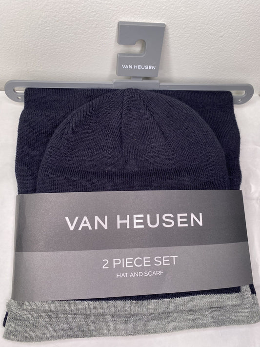 Van Heusen Navy Scarf and Beanie Set