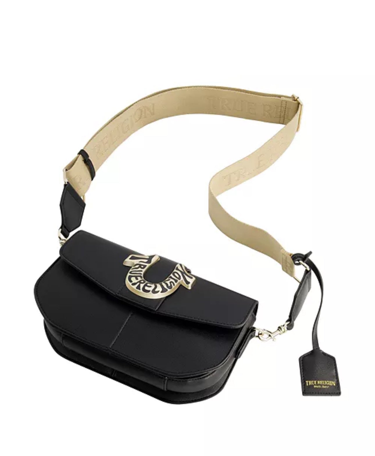 True Religion Black Leather Crossbody