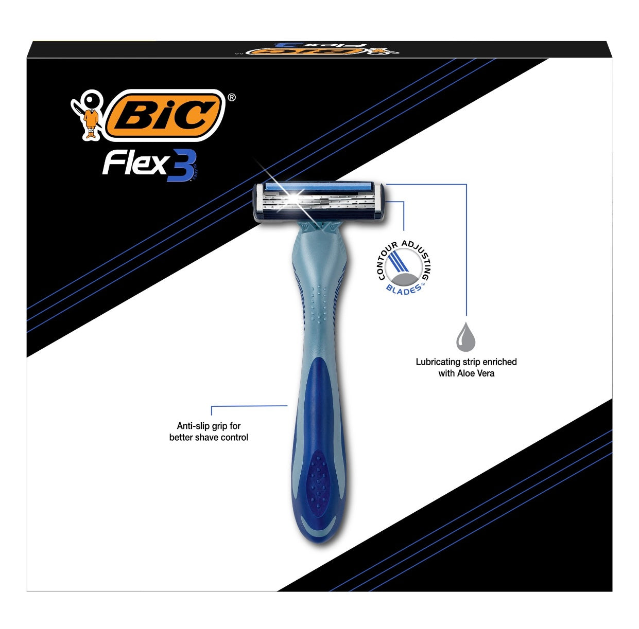 BIC Men's disposable Razors with 3 Blades, 10 Piece Kit