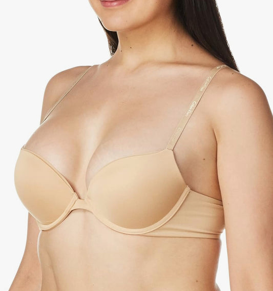 Calvin Klein Women's Constant Push Up Plunge Bra Bra, -bare, 34A