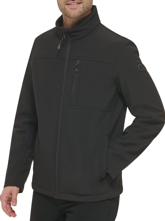 Calvin Klein Men's Water Resistant, Windbreaker Jackets for Men (Standard and Big and Tall), Deep Black, Small