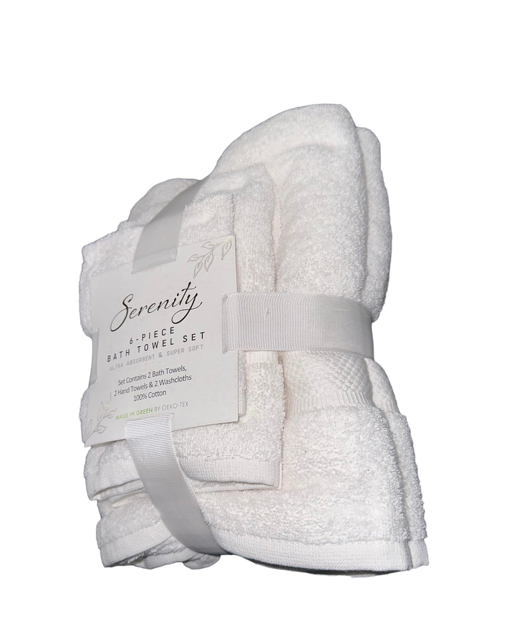 6 Pack Towel Set White