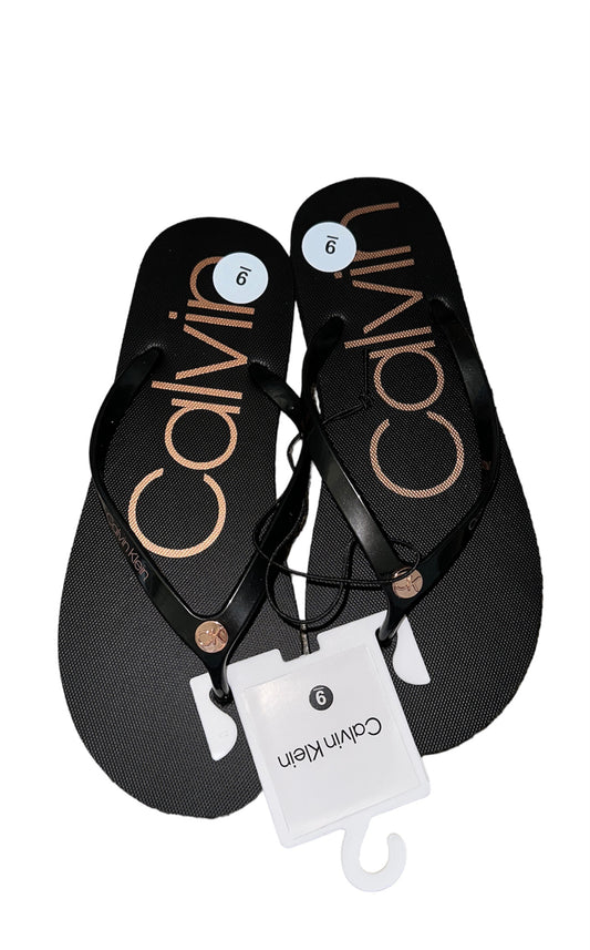 Calvin Klein Rose Gold Flip Flops