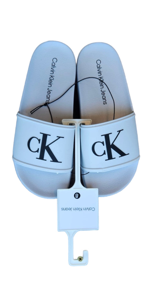 Calvin Klein Grey and Black Logo Slipper