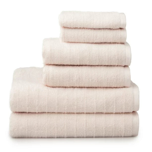 Soft Cotton Loop 6 Piece Bath Towel Set, Blush