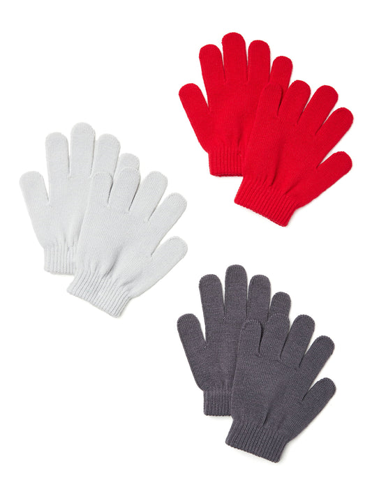 Wonder Nation Kids 3-Pack Gloves