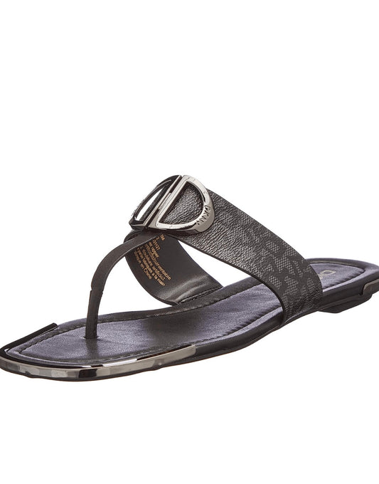 DKNY Black Leather Sandal