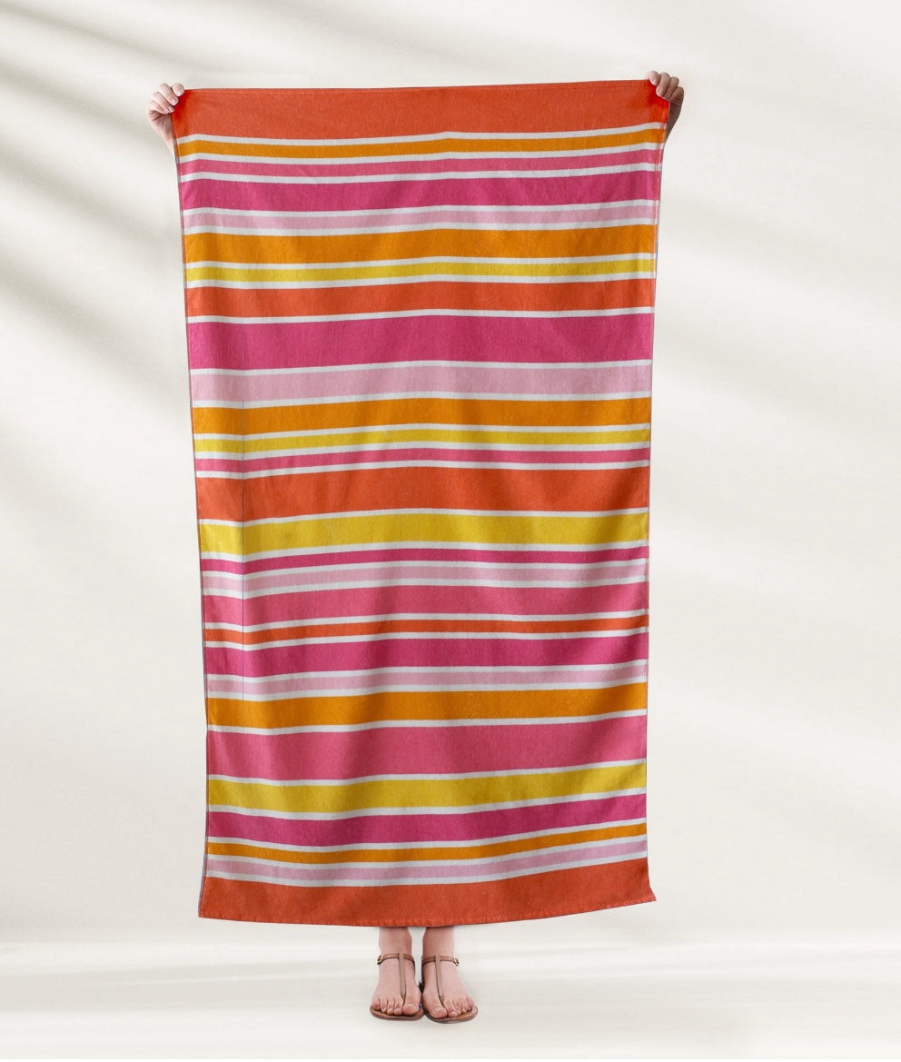 Orange and Pink Beach Towel