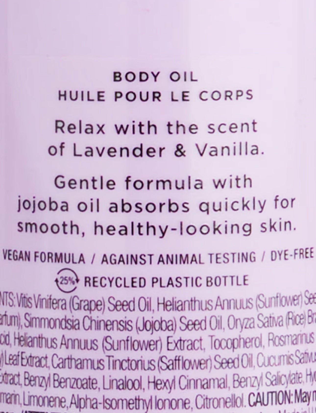 Victoria’s Secret Lavender &amp; Vanilla Body Oil