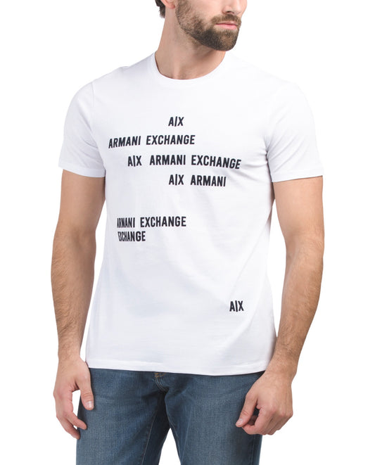 ARMANI EXCHANGE WHITE LOGO TEE