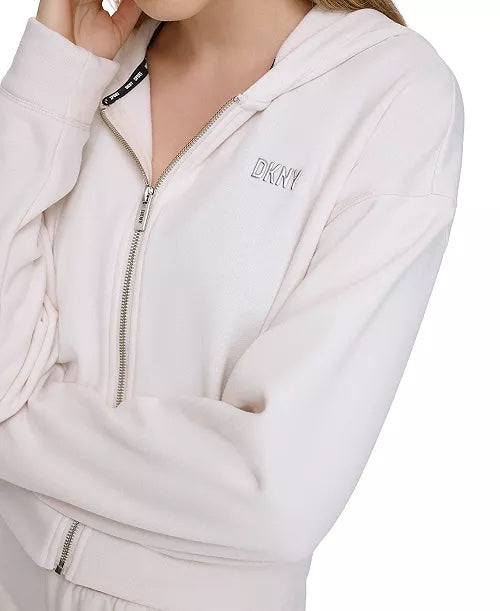 DKNY BEIGE ZIP UP HOODIE