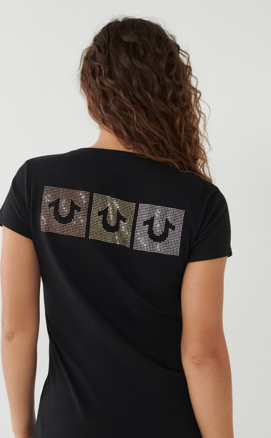 TRUE RELIGION CRYSTAL V NECK TEE