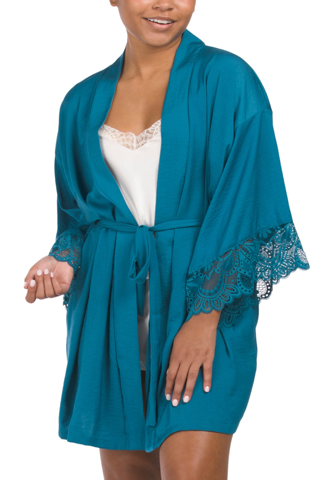 SATIN BLUE ROBE