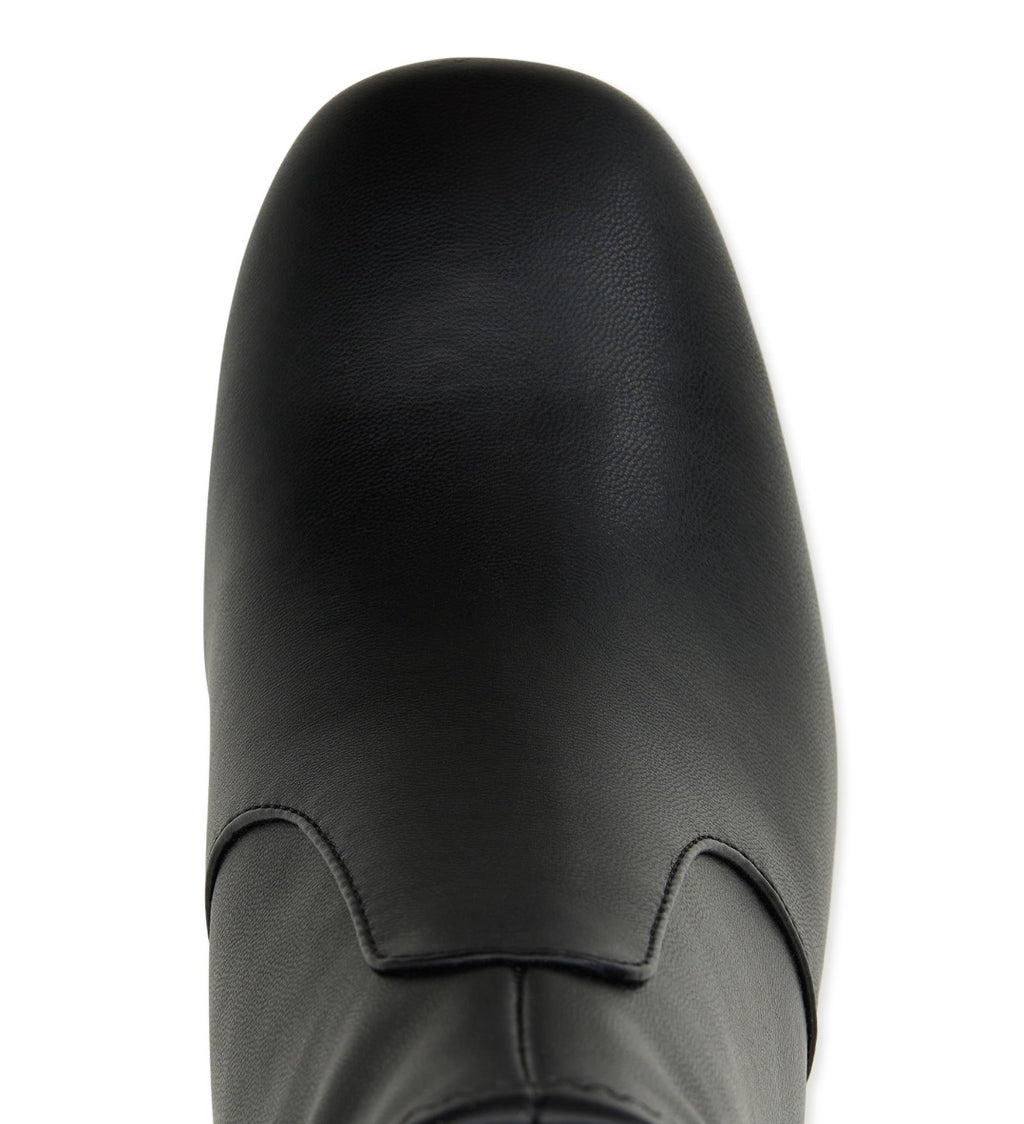 Black Leather Heeled Boots