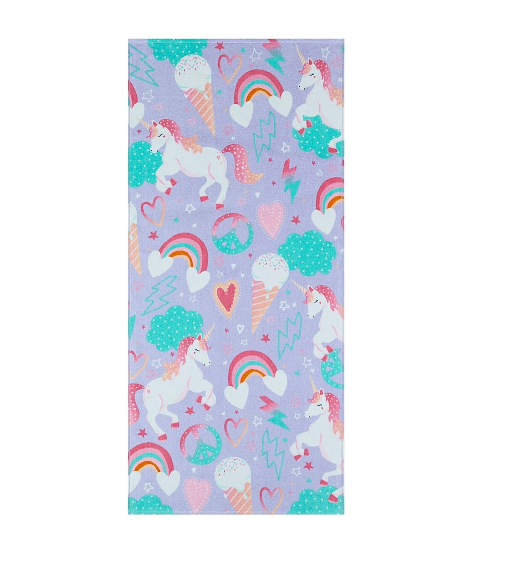 GIRLS UNICORN BEACH TOWEL