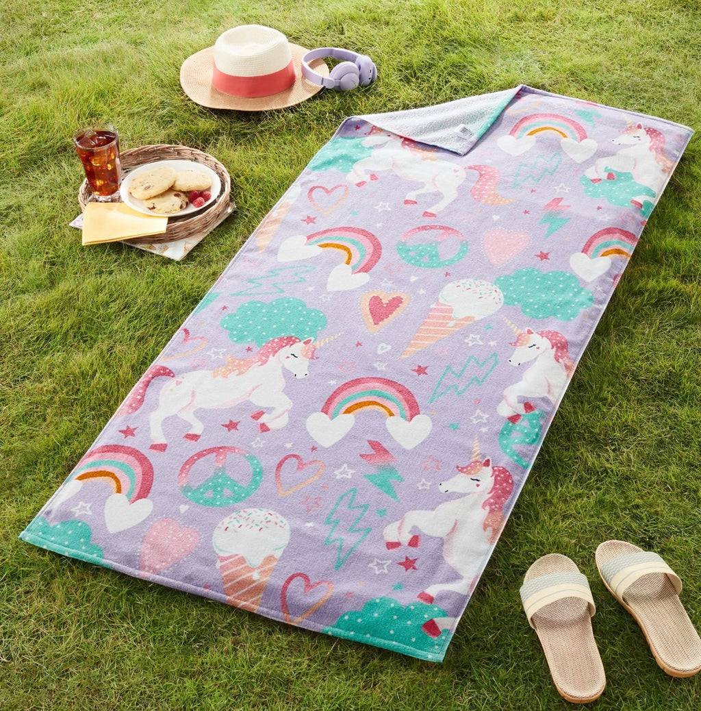 GIRLS UNICORN BEACH TOWEL