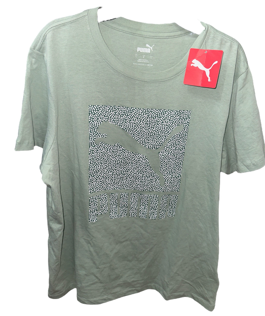 PUMA GREEN LOGO TEE