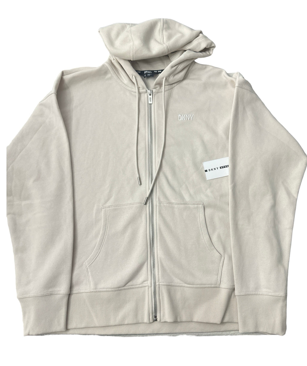 DKNY BEIGE ZIP UP HOODIE