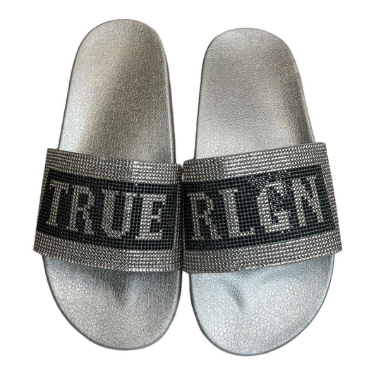 True Religion Silver Slides